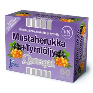 Витамины для глаз Mustaherukka Tyrniöljy Omegat 60 шт
