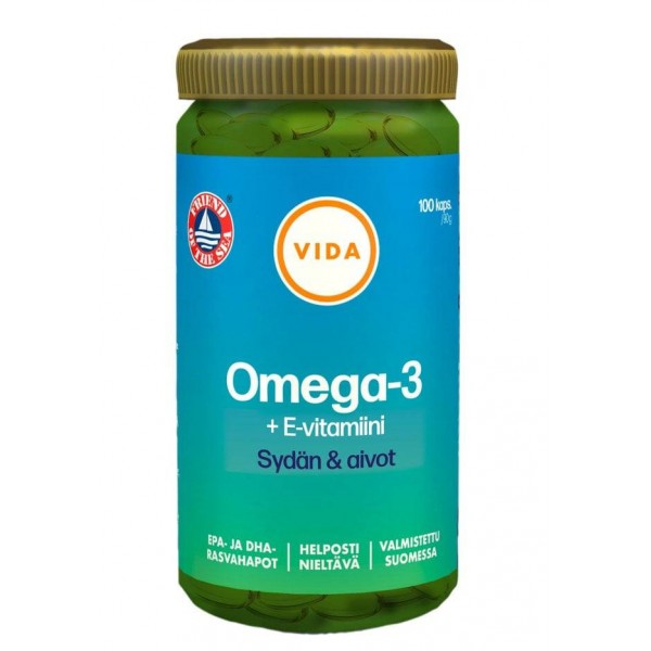 Рыбий жир Omega-3 с витамином Е Vida  100 шт