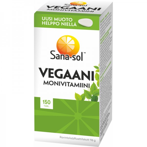 Мультивитамины Sana sol для веганов Vegaani monivitamiini 150 шт