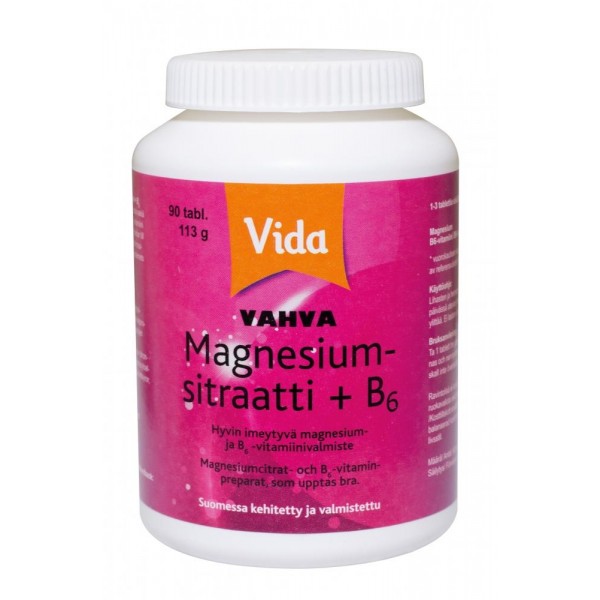 Цитрат магния +B6 Vida Vahva Magnesiumsitraatti 90 шт