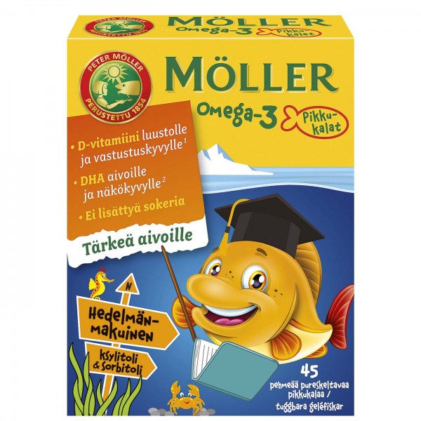 Рыбий жир для детей Moller OMEGA-3 апельсин 45 шт