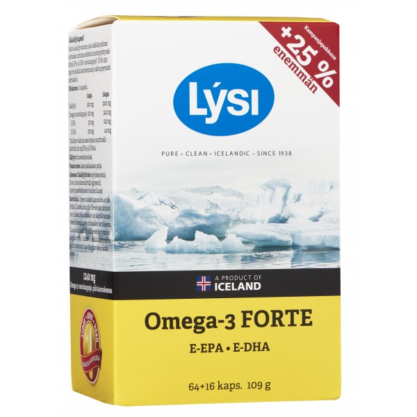 Рыбий жир Lysi Omega-3 Forte, 64+16шт