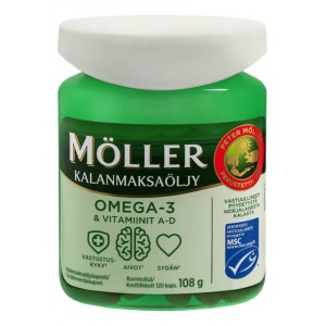 Рыбий жир Moller Omega-3 с витаминами A-D 120 шт