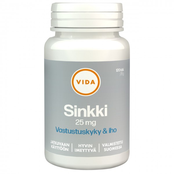 Цинк Sinkki 25 mg Vida 120шт