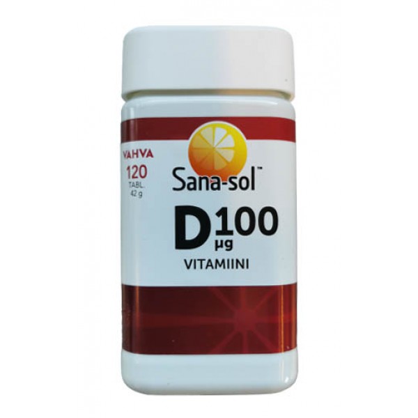 Витамин Д  4000 МЕ Sana-sol Vahva Vitamiini D 100mkg 120шт