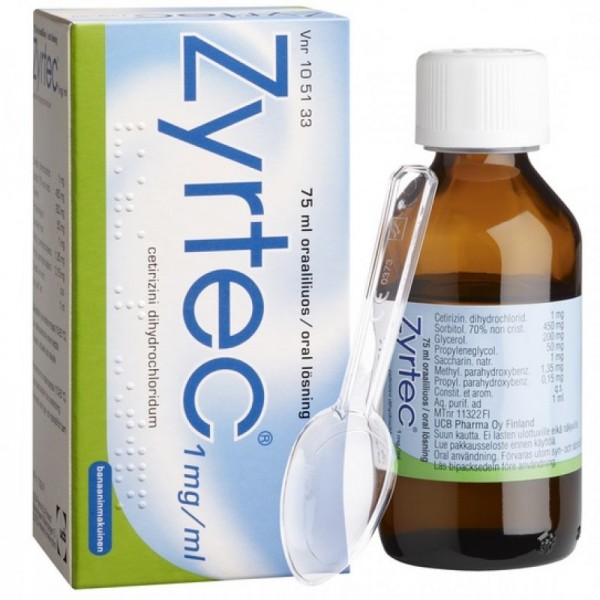 Средство от аллергии Zyrteс сироп 75 ml