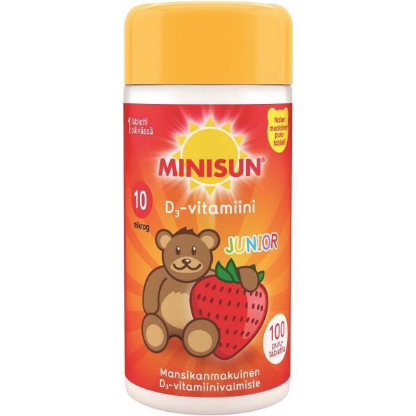 Витамин Д для детей 400МЕ MINISUN junior клубники 100 шт